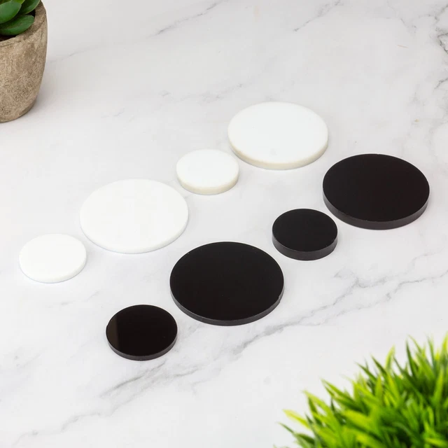 BLACK Perspex Circles Acrylic Laser Cut Disc Circles Custom Size Available