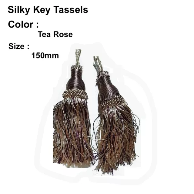2X Silky Key Tassels, Cushions, Blinds,Bibles , Curtains,Tea Rose