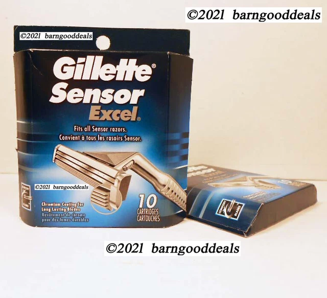 GILLETTE SENSOR EXCEL Razor Cartridges, 10 Count, 2 Boxes Total 20 Cart ...