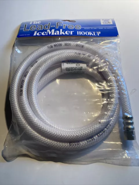 NEW Flow Master 32913 Ice Maker Hook Up 5' Hose Lead Free 1/4C X 1/4C 49599 zaq