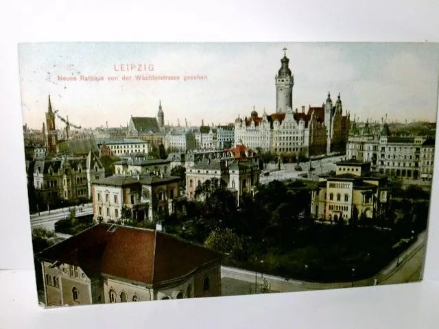 Leipzig. Neues Rathaus von der Wächterstrasse gesehen. Alte Ansichtskarte 507596