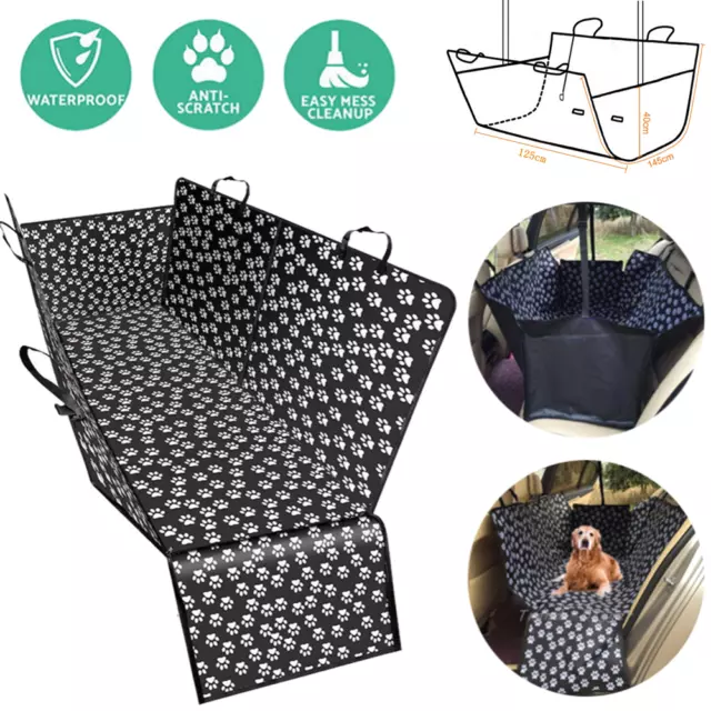 Pet Car Rear Back Seat Cover Dog Cat Protector Waterproof Hammock Mat Nonslip UK 2