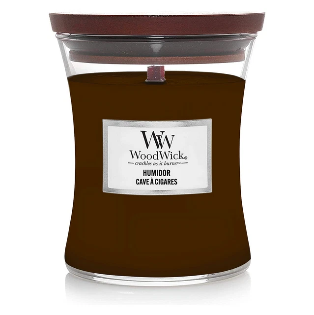 WOODWICK BOUGIE A Sablier Moyenne Humidor (Cigare) Avec Mèche en Bois EUR 29,57 PicClick FR