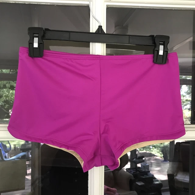 NWT Lands End Girls Sz 14 Boyshort Swim Bottoms Bright pink Shorts Bathing Suit
