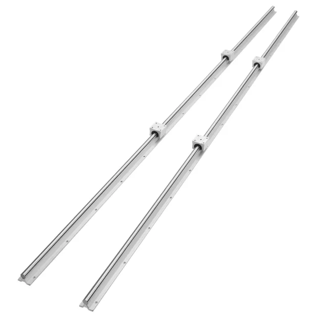 VEVOR 2PCS Rail de Guidage Linéaire SBR20 1800 mm 4PCS Bloc de Roulement SBR20UU