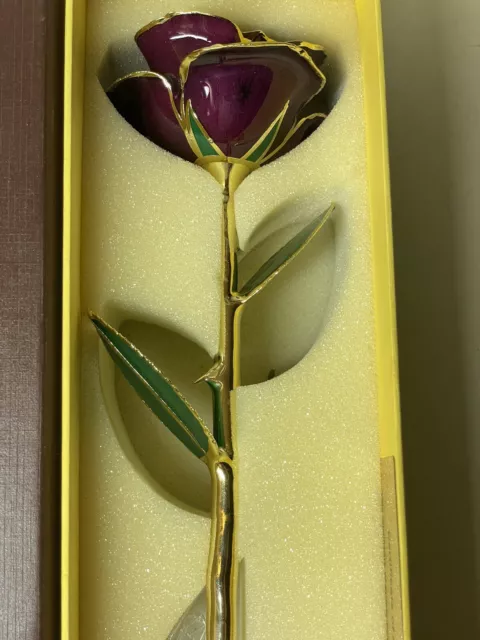ZJchao 24k Gold Dipped Rose Gift For Her In Box With Stand & Certificate Of Auth 2