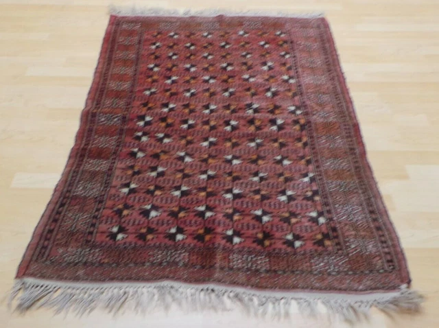 AFGHAN CARPET RUG HAND MADE Oriental Wool Vintage Belouch 5ft x 3ft 4"
