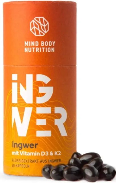 Mind Body Nutrition Ingwer mit Vitamin D3 & K2- 60 Kapseln (51,90 EUR/100 g)