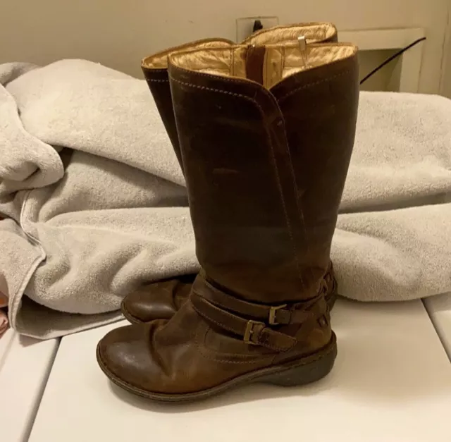 UGG BROWN Waterproof Leather Buckle Boots Size Us 9 Womens $60.00 ...