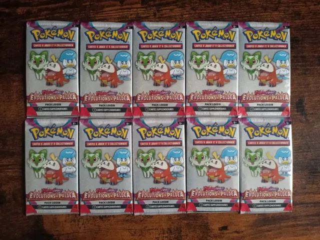 Lot De 10 Booster Pokemon Pack Loisir Évolutions a Paldea FR Neuf Scellé