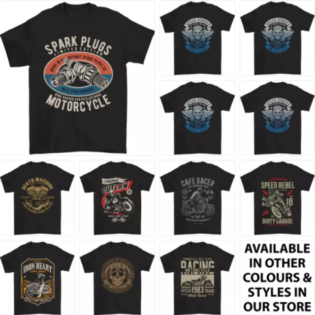 T-shirt biker moto divertente caffè racer chopper 13