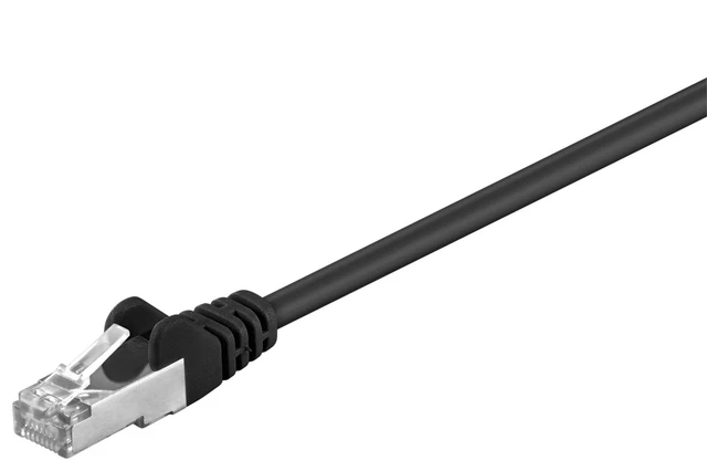 5 cavi di rete Cat 5e F/UTP RJ45 - spina schermatura pellicola nero 5 m