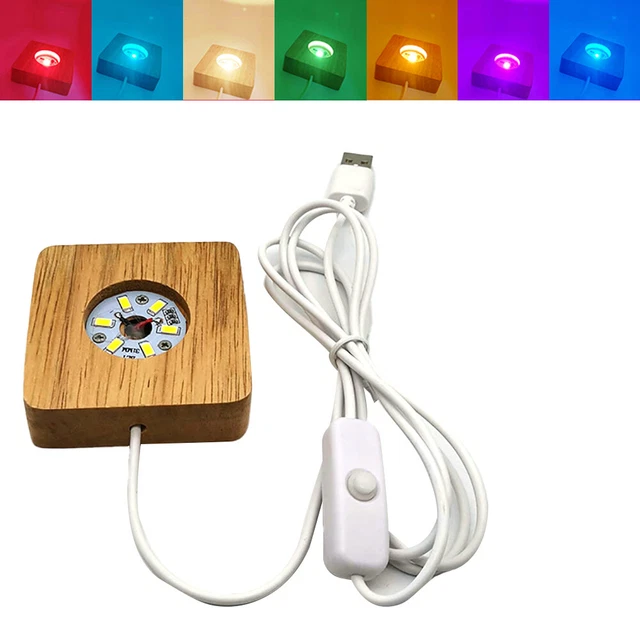 LED Night Lamp Base, Wooden Lights Display Powered Base Stand For Ball