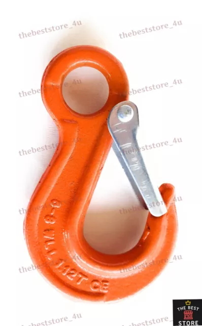 Clevis Grab Hook, Eye Hook Made Of G80 Grade Alloy Steel +Safety Latch(1.12 ton)
