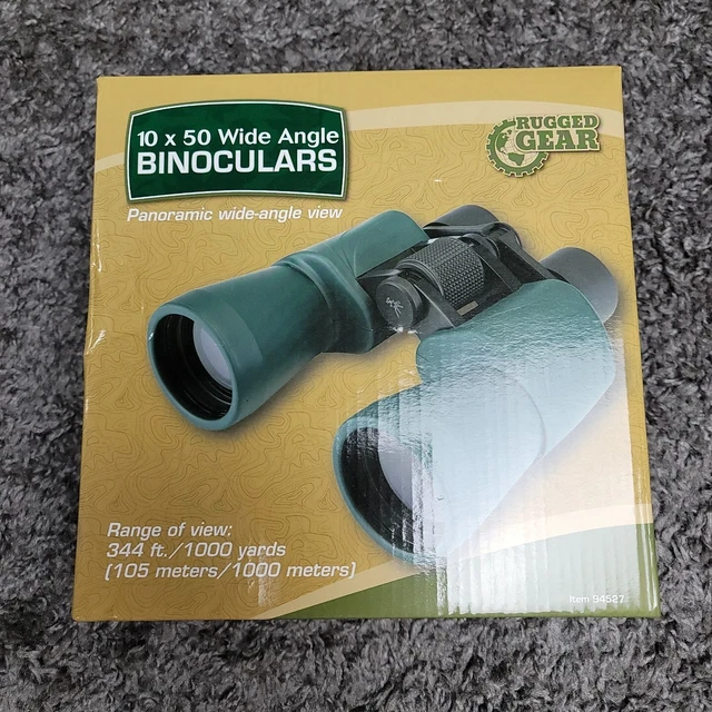 Binoculares gran angular Rugged Gear 10 X 50 TOTALMENTE NUEVOS