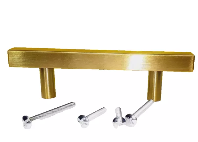 10 Pack Gold Cabinet Handles 3 Inch Brushed Brass Drawer Pulls Brass Handles for