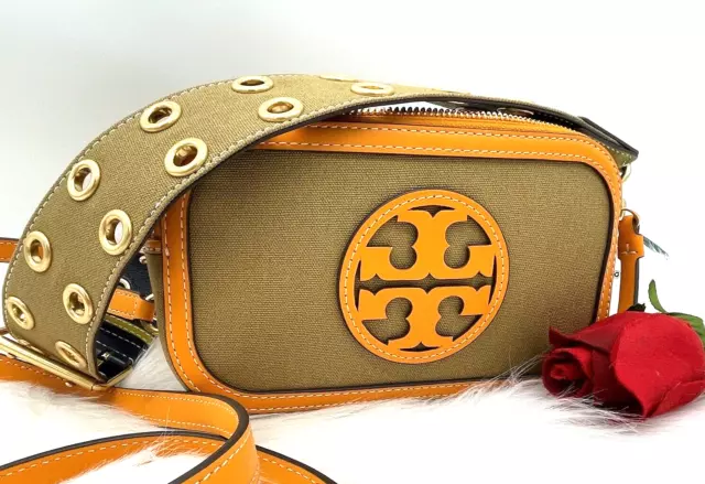 Auth Nwt Neu Tory Burch Damen Mini Miller Leinen Umhängetasche Tasche Aus Cumin