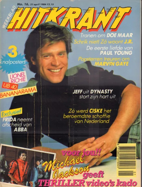 Hitkrant 1984 # 16 - Jeff Colby(Cover)/Abba/Bananarama(Poster)/Michael Jackson