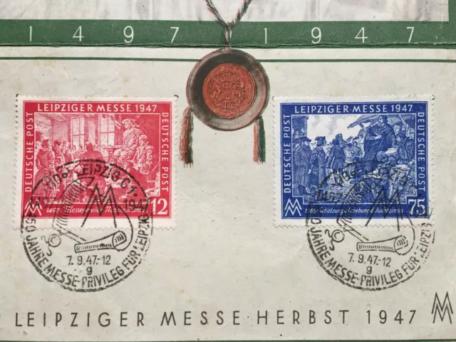 Alliierte Besetzung Nr. 965,966 Leipziger Messe 1947 Sonderkarte