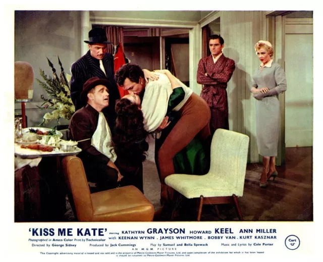 Kiss Me Kate Original Lobby Card Kathyrn Grayson Howard Keel kissing Ann Miller