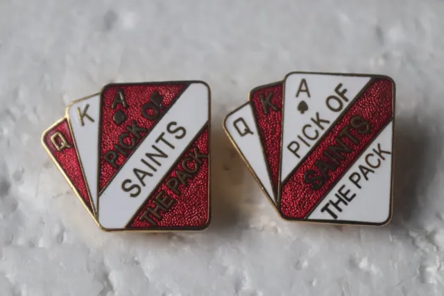 Two St Helens Rugby League Football Club enamel badges Pick of Saints The Pack