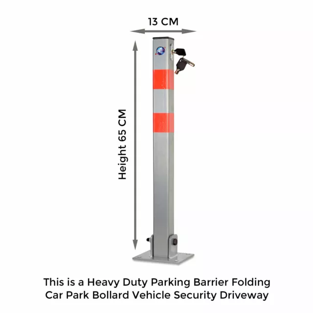 Abschließbare Parkschranke klappbar Parkplatz Poller Sicherheit Einfahrtsposten 3 Schlüssel 2