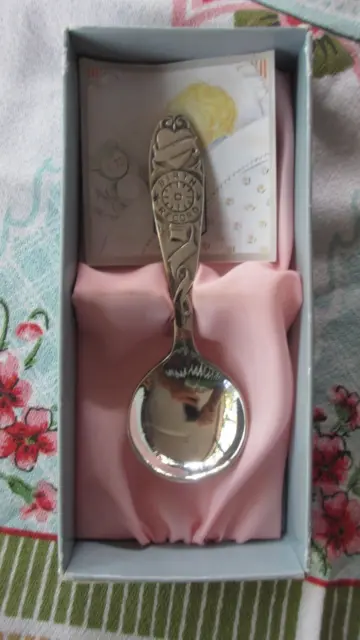 Vintage RODD  Silver Plated Baby Birth Record Spoon ,in Box ready to engrave