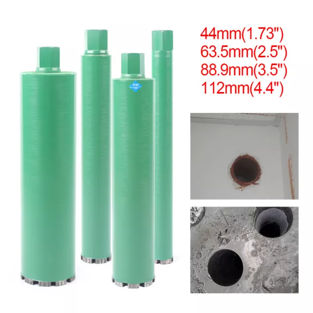 4Pack 1.73/2.5/3.5/4.4inch Wet Diamond Core Drill Bit f/ Concrete-Premium Green