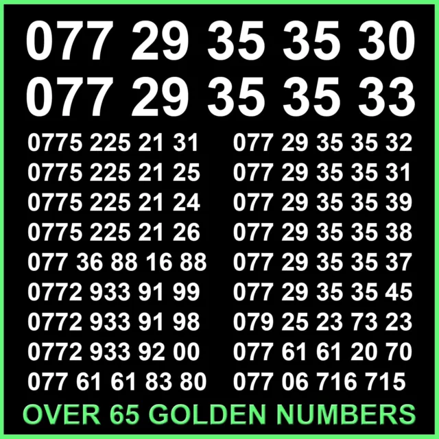 Easy Remember Numero di Cellulare VIP Gold SIM Card Platino Diamante Business O2