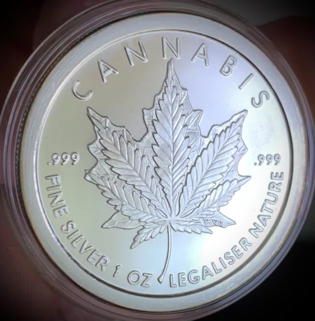 2013 1oz BU SBSS/Silver Shield Cannabis Silver Round ( Mintage of 15,120)