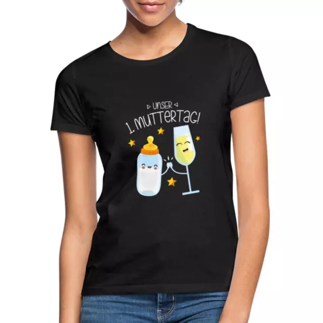 Unser Erster Muttertag Spruch Sekt Lustig Frauen T-Shirt