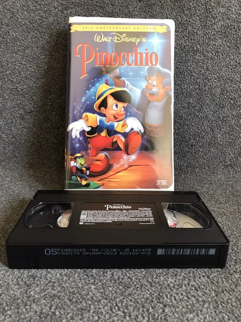 Pinocchio (VHS, 1999) Walt Disney’s Classic 60th Anniversary Clamshell #18679