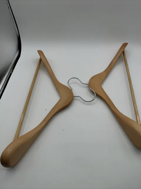 Wooden Suit Hangers, 2 Pack Extra-Wide Shoulder Wood Coat Hangers