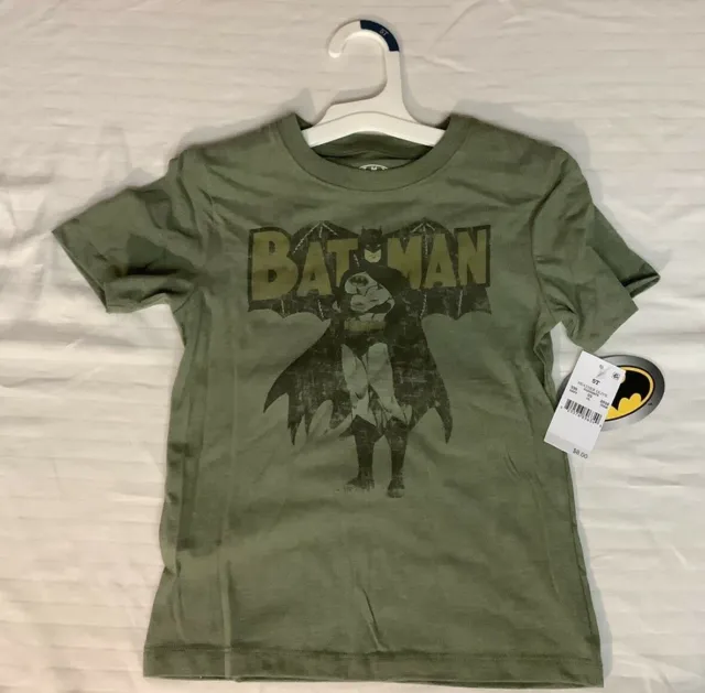 Batman Kids Graphic Green Crew Neck Superhero T-Shirt Children's - Size 5T