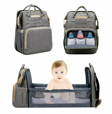 Diaper Bag Backpack Expandable Baby Portable Bed with Changing Station