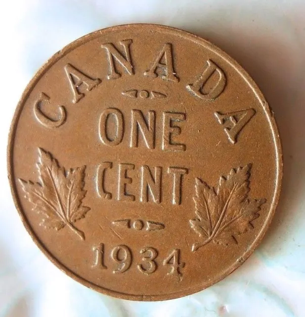 1934 Canadá Centavo - Excelente Colección Moneda Grande Canadá Bin