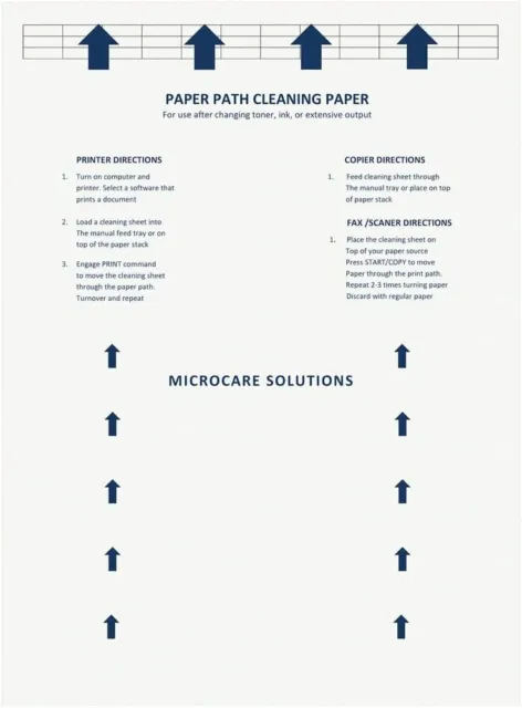 Laser & inkjet Printer Cleaning Sheet (8.5 x 11") 10 Sheets