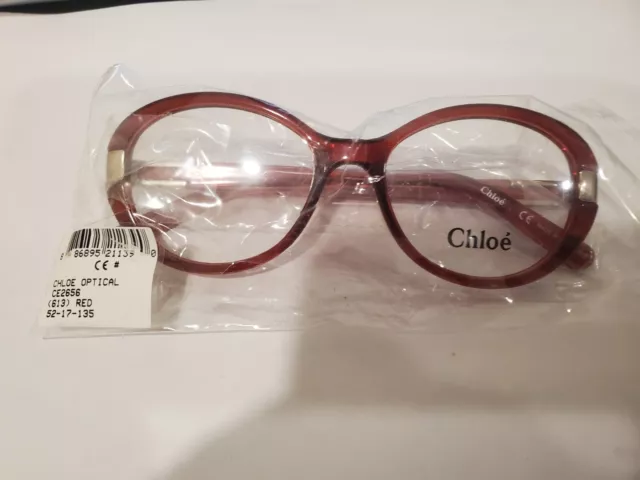 NEW Chloe CE 2656 613 RED ITALY MADE  52-17-135mm B38MM PERFECT AUTHENTIC 3