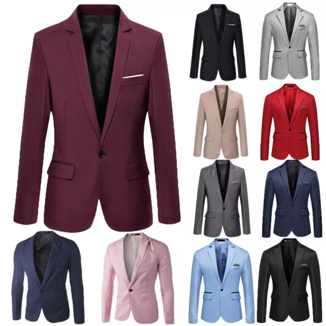 Abito Da Uomo (Giacca Giacca Cappotto Top Vestito Affari Lavoro Un Bottone A