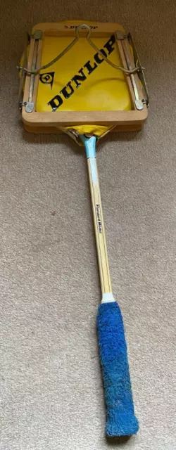 Vintage Grays Light Blue standard squash racket with wooden press &  cover