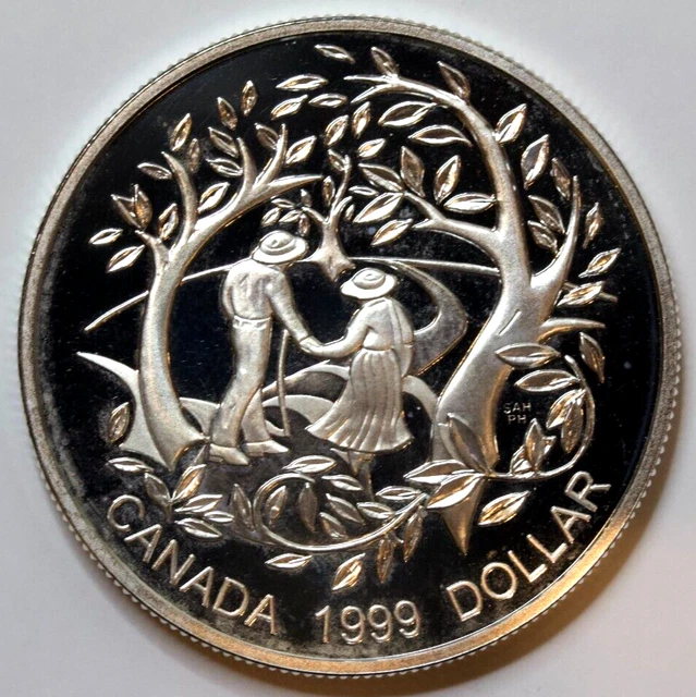 1999 Canada 1 Dollar Silver Proof - Older Persons - 24,976 Minted! - In holder
