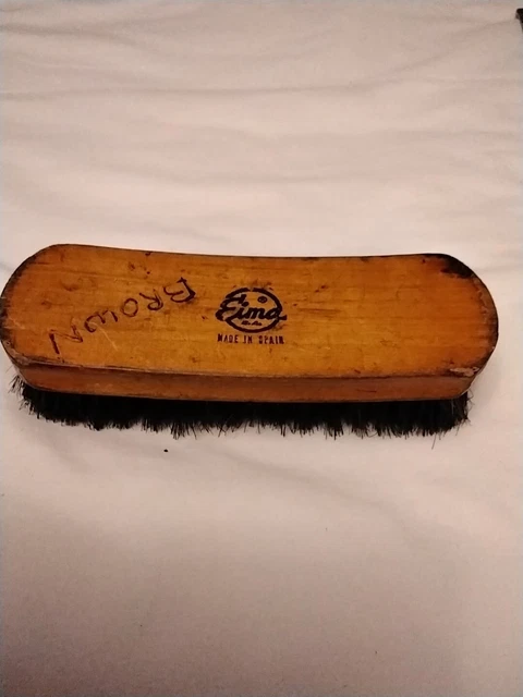 Vintage Eima S.A. Shoe Shine Wooden Handle Brush Made in Spain