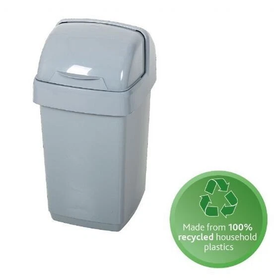 ADDIS ECO RANGE 10L Roll Top Waste Bin Kitchen/Bathroom office Grey £12