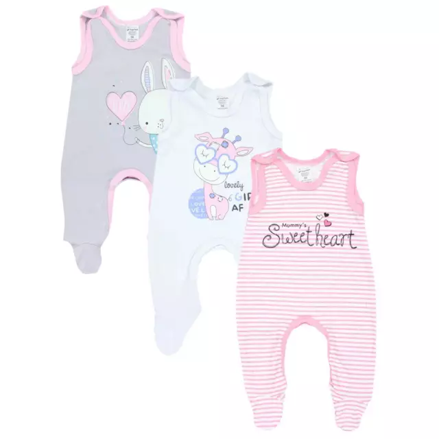 TupTam Baby Mädchen Strampler mit Aufdruck Spruch 3er Pack