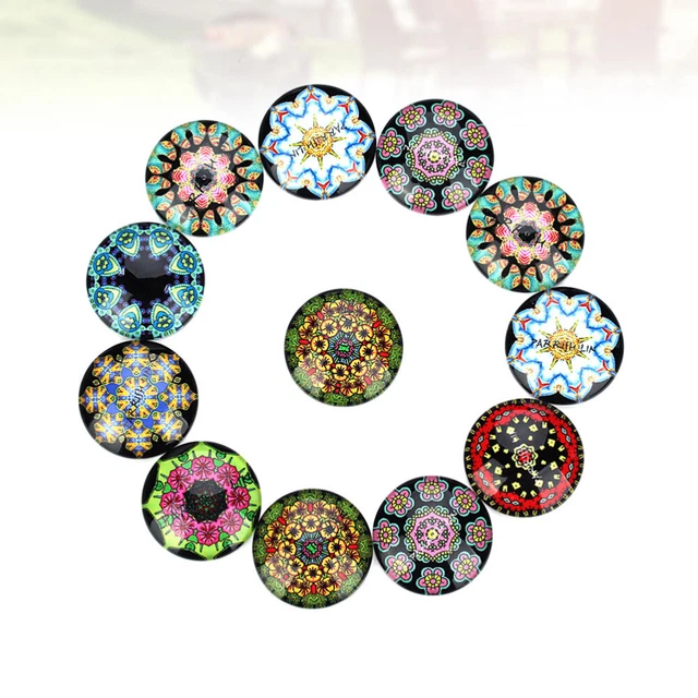 20pcs en verre cabochons mosaïque carreaux de dôme ronds bricolage bijoux