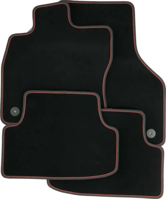 Fußmatten für Fiat Tipo ab 3.16 Velours schwarz Nubukband und farbigem Unterband 2