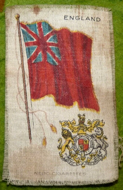 2/22 Nebo cigarettes silk flag England  Publicité soie ancien drapeau Angleterre