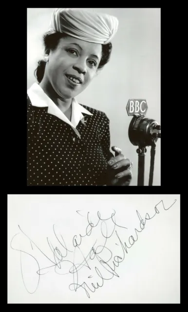 Adelaide Hall & Neil Richardson - Rare signed autographs + Photo - 1986 - COA