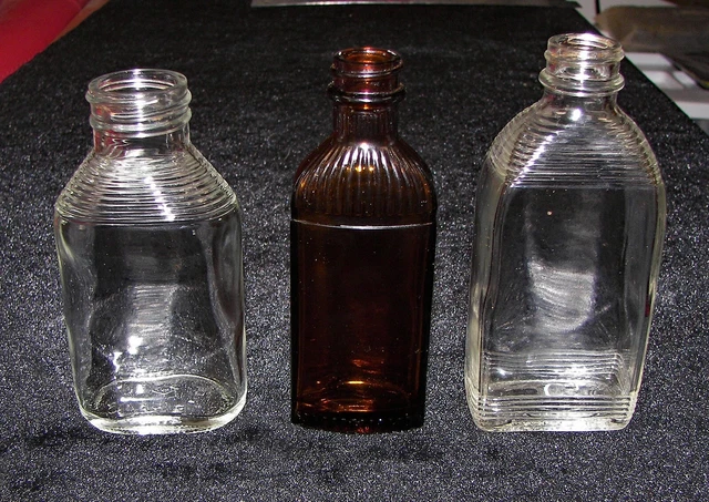 3 Poison Apothecary Druggist Bottles c.1930, Vancouver Island, Canada