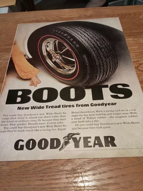 1967 Good Year Boots Wide Tread Tires Magnetic Ad